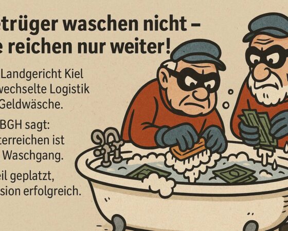 Ironisch-verdauliche Urteilsnachlese: „Betrüger waschen nicht – sie reichen nur weiter“